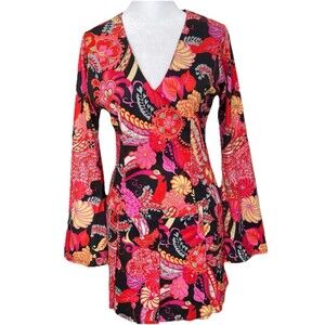 Leg Avenue Mini Dress Hippie Flower Power Paisley Go-go Girls M/L Or Womens XS